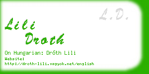 lili droth business card